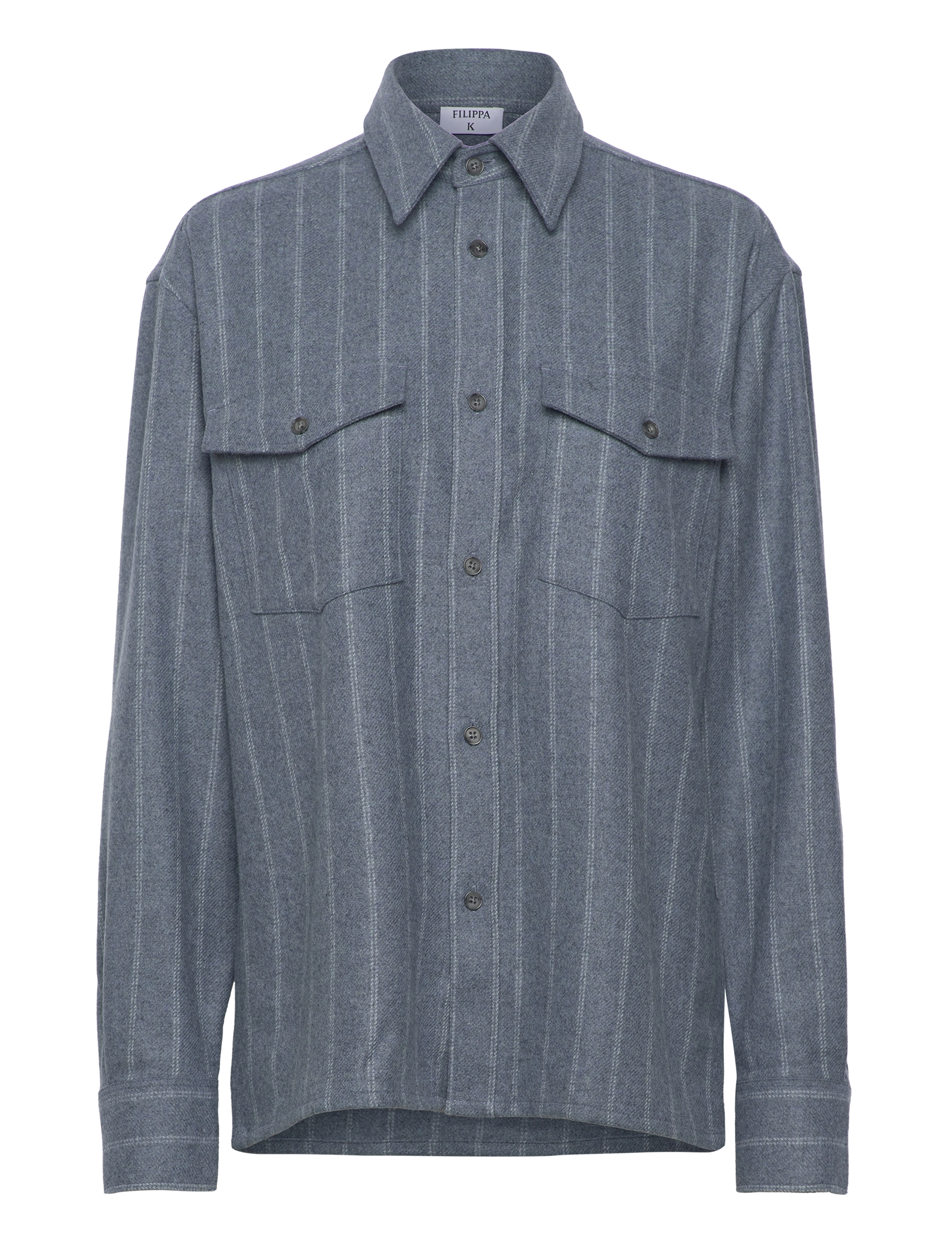 Filippa K Brushed Wool Overshirt - Skjortejakker - GREY BLUE / blue