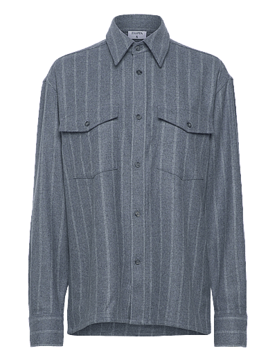 Filippa K Brushed Wool Overshirt - Filippa K - GREY BLUE / blue