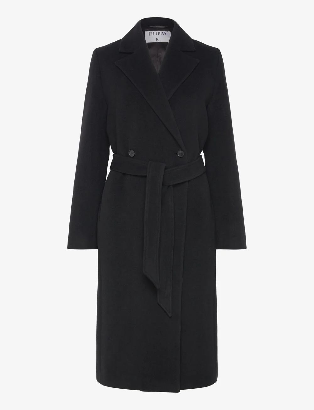 Filippa K - Soft Wool Belted Coat - uldfrakker - black - 0