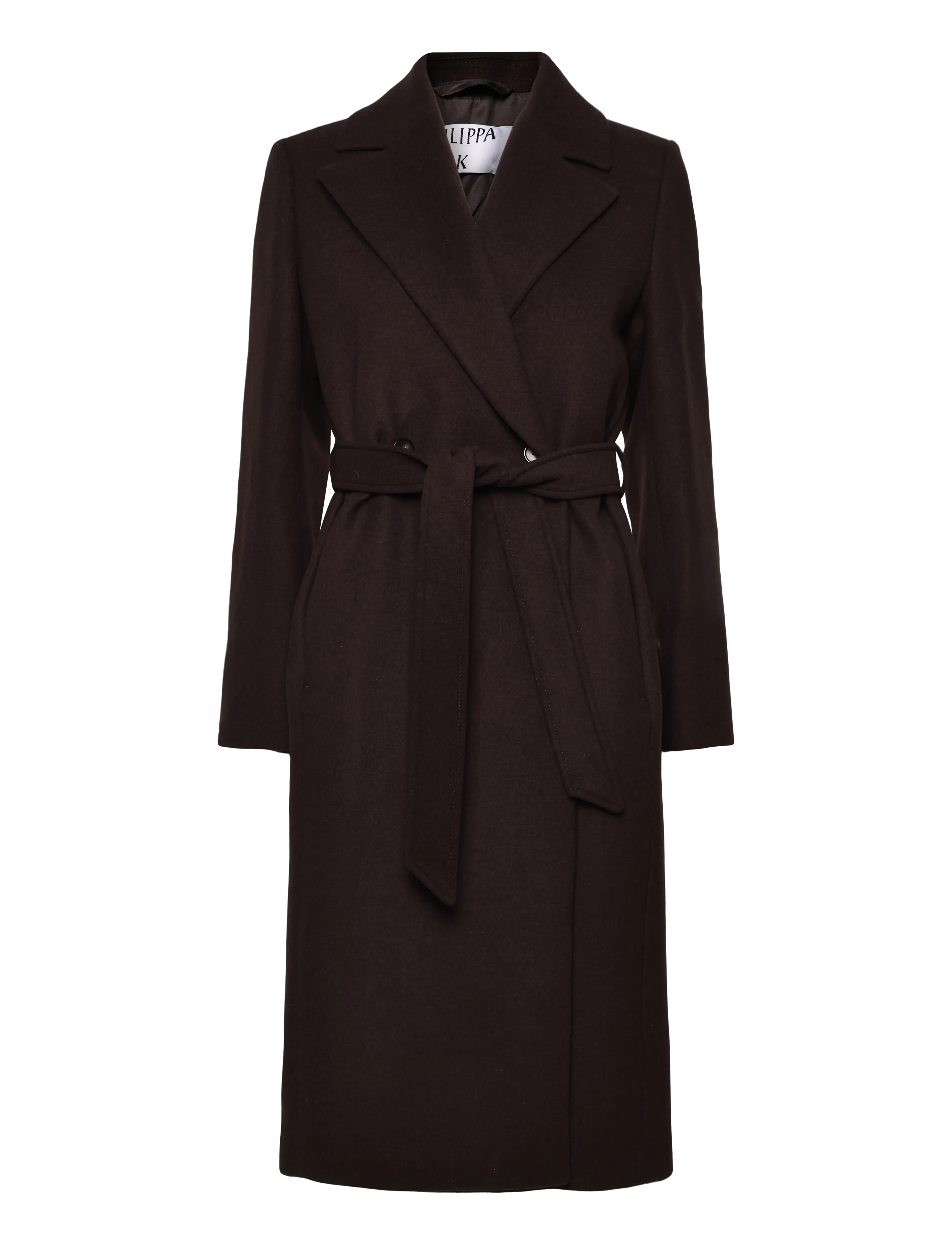 Filippa K Charlotte Wool Belted Coat - Filippa K - DARK CHOCOLATE / brown