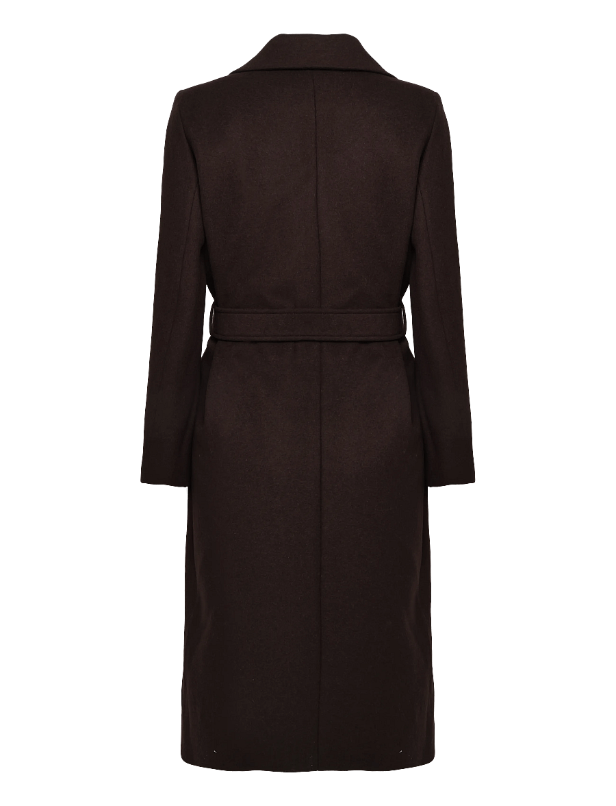 Filippa K - Charlotte Wool Belted Coat - vinterjakker - dark chocolate - 1