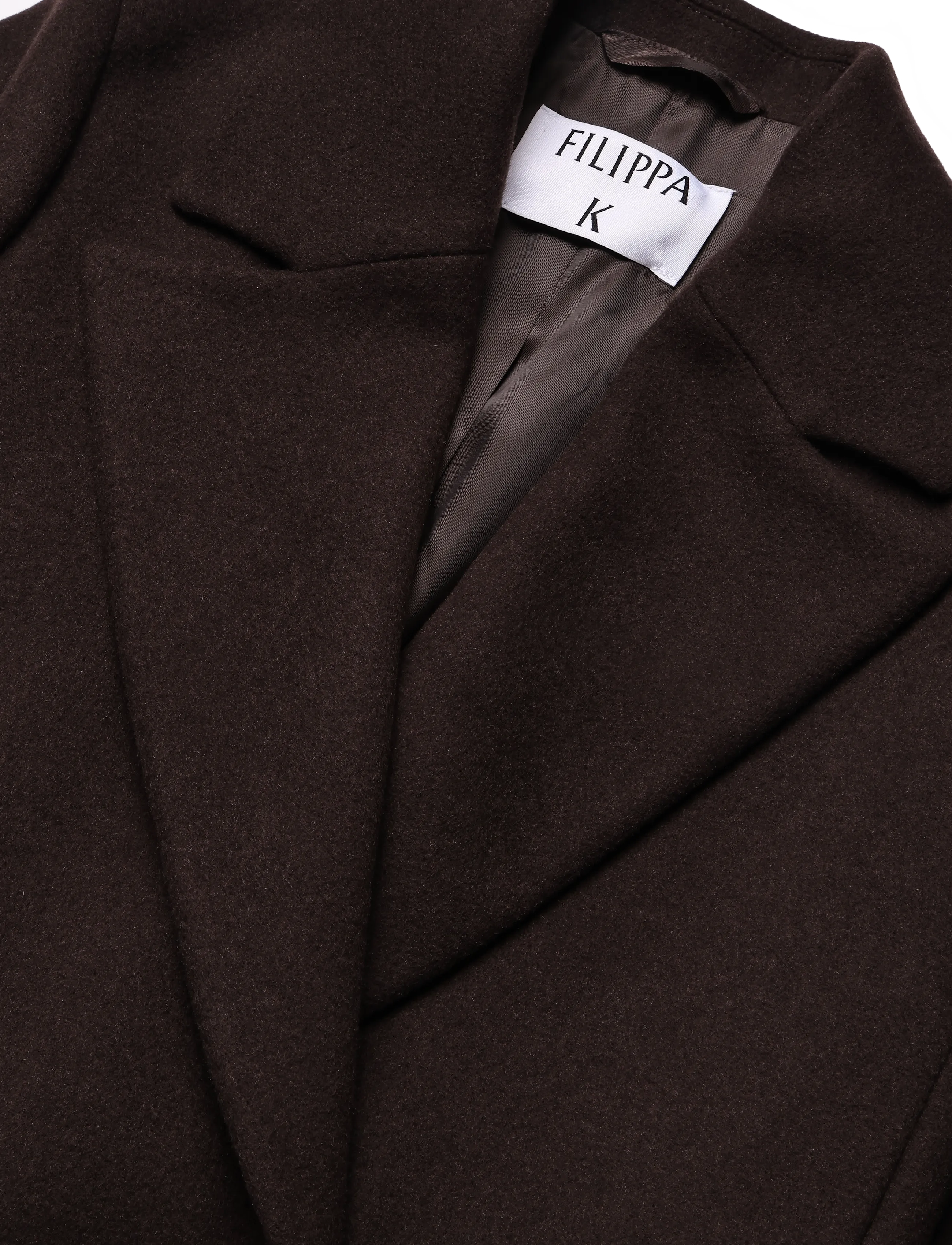 Filippa K - Charlotte Wool Belted Coat - vinterjakker - dark chocolate - 2