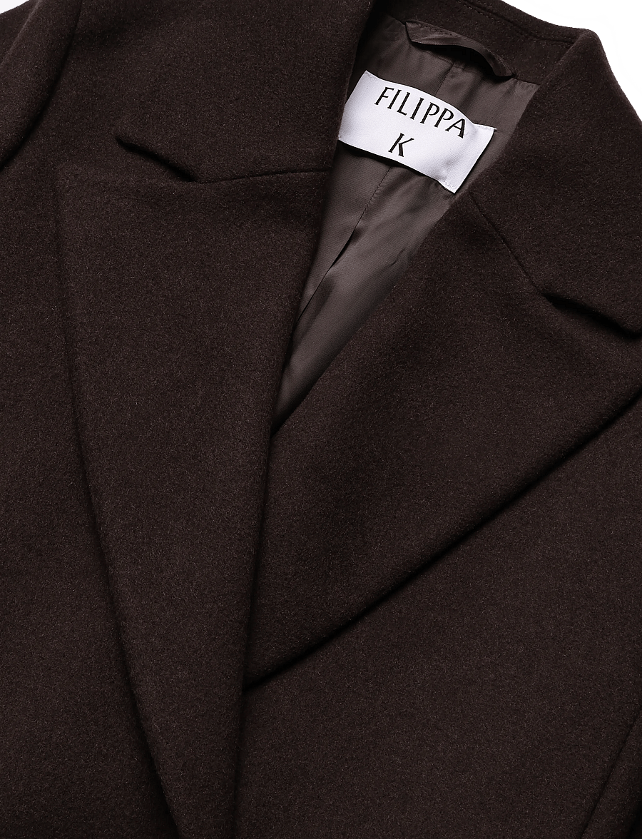 Filippa K - Charlotte Wool Belted Coat - vinterjakker - dark chocolate - 2