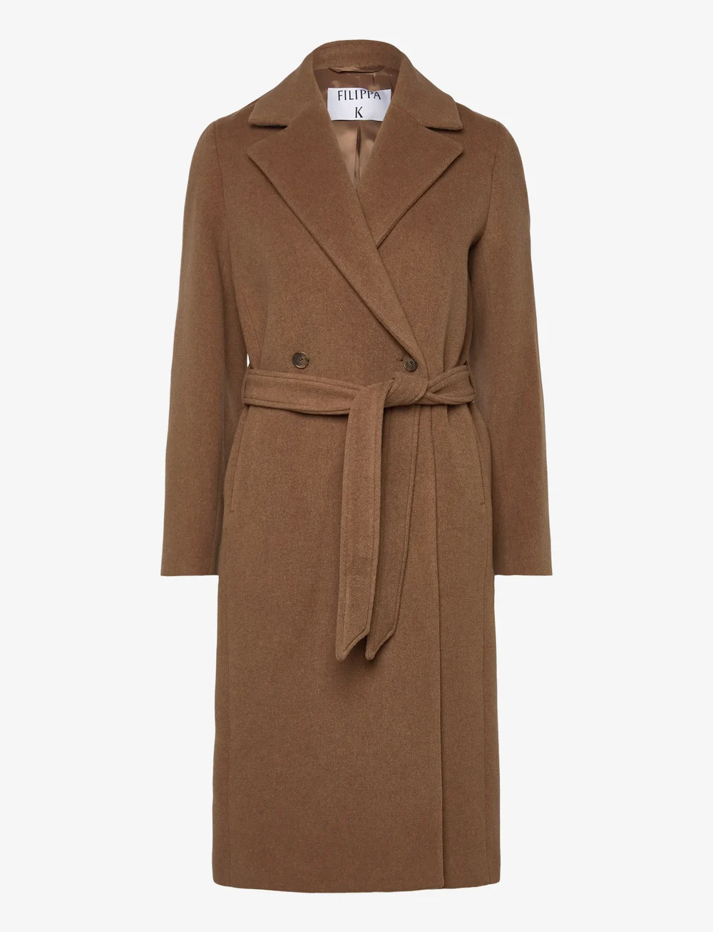 Filippa K - Soft Wool Belted Coat - villased mantlid - light brow - 0