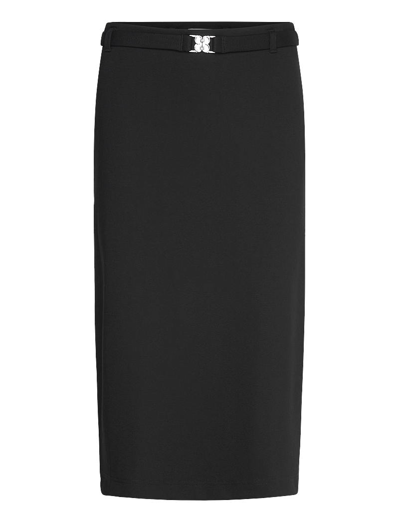 Filippa K - Belted Jersey Skirt - midi-röcke - black - 0