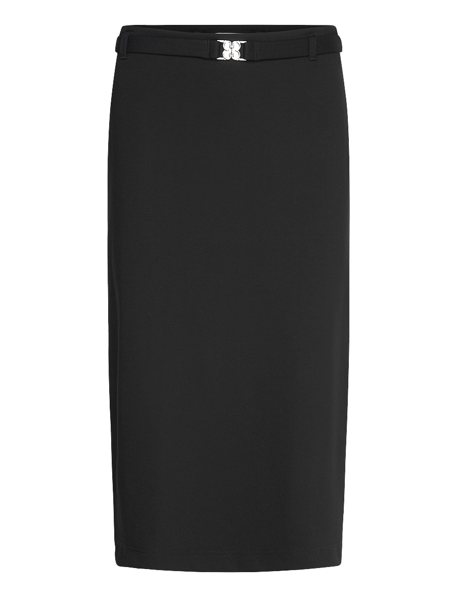 Filippa K - Belted Jersey Skirt - midi-röcke - black - 0