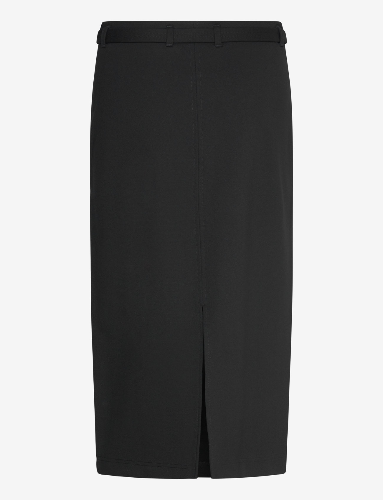 Filippa K - Belted Jersey Skirt - midi skirts - black - 1