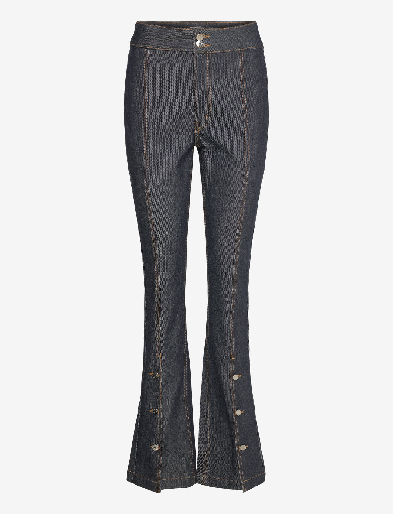 Filippa K - 90s Stretch Button Front Jeans - flared jeans - raw blue - 0