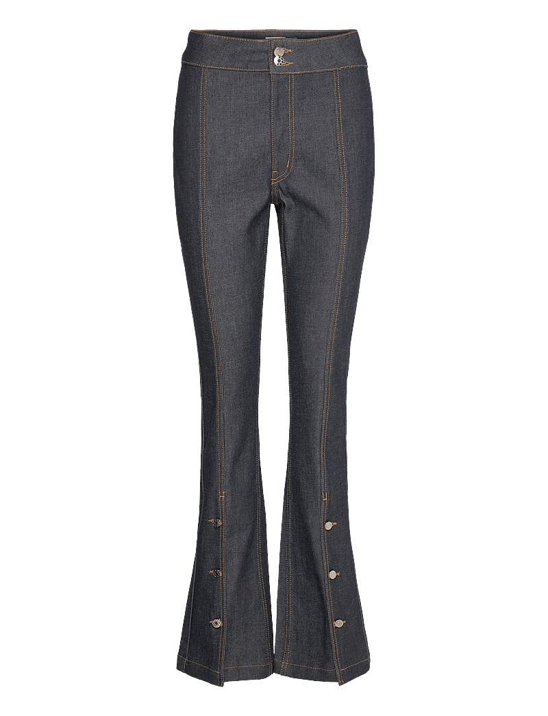 Filippa K - 90s Stretch Button Front Jeans - flared jeans - raw blue - 0