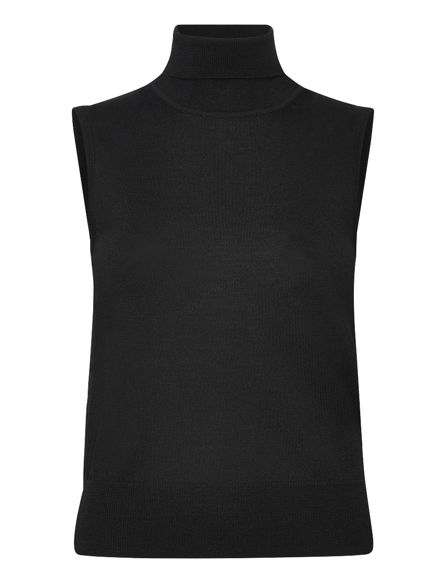 Filippa K - Turtleneck Vest - knitted vests - black - 0