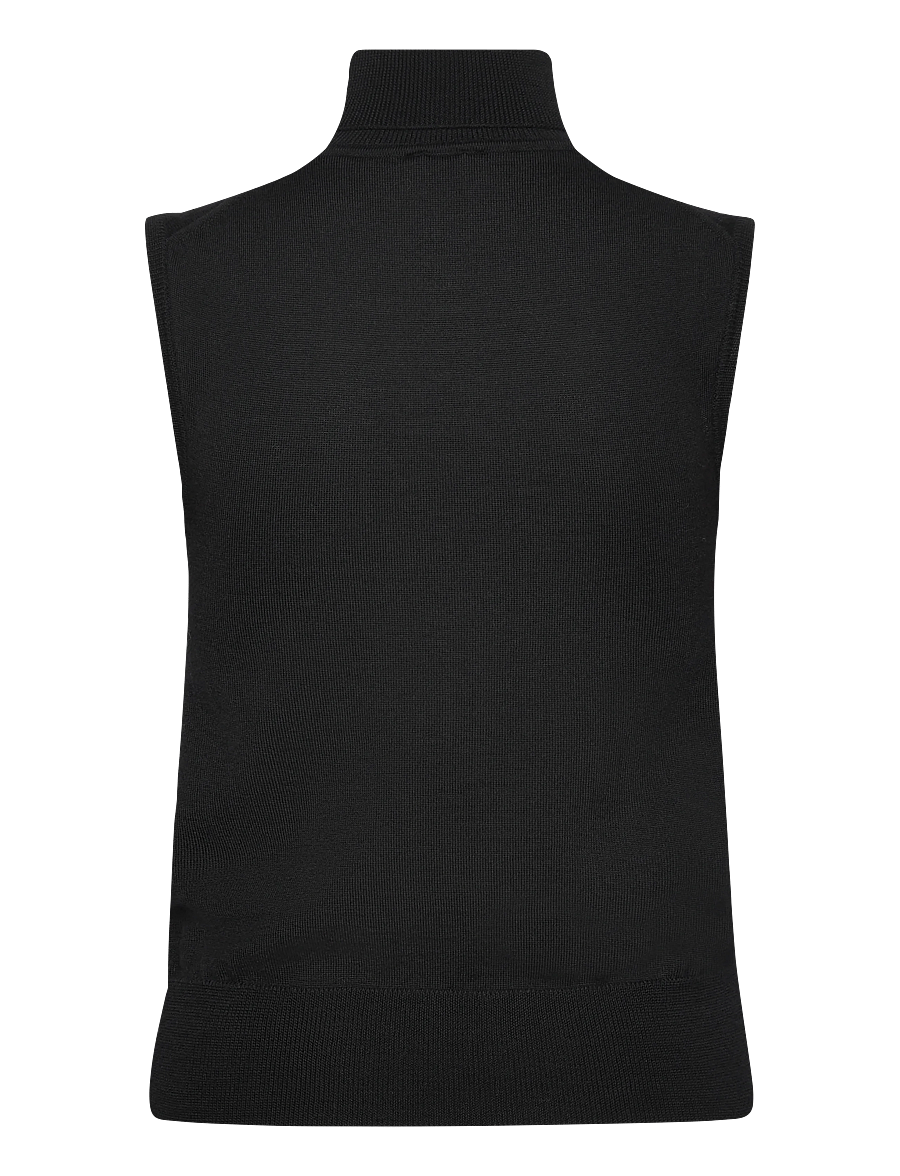 Filippa K - Turtleneck Vest - knitted vests - black - 1