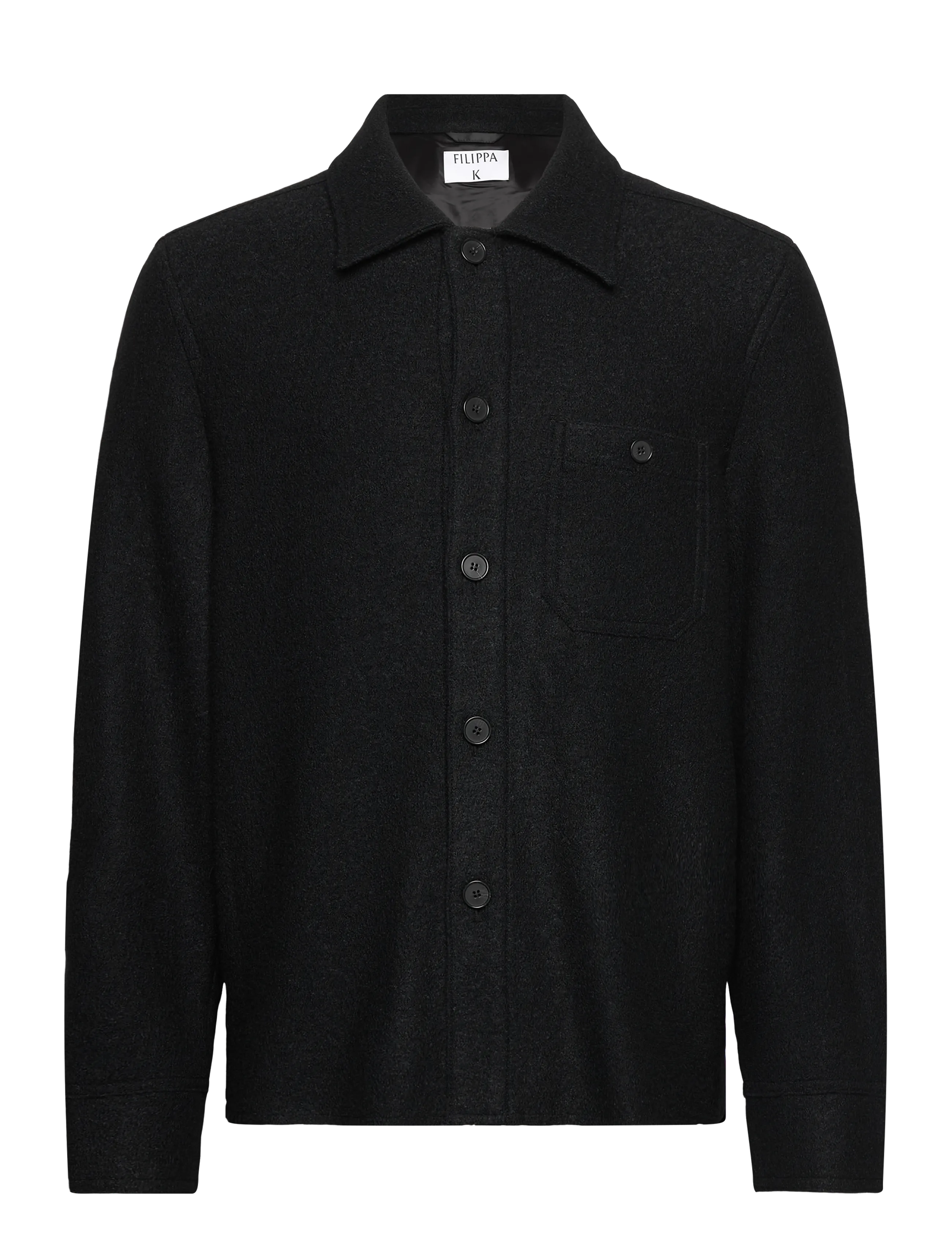 FILIPPA K Boiled Wolle Shirt Jacke Schwarz - XS - Herren