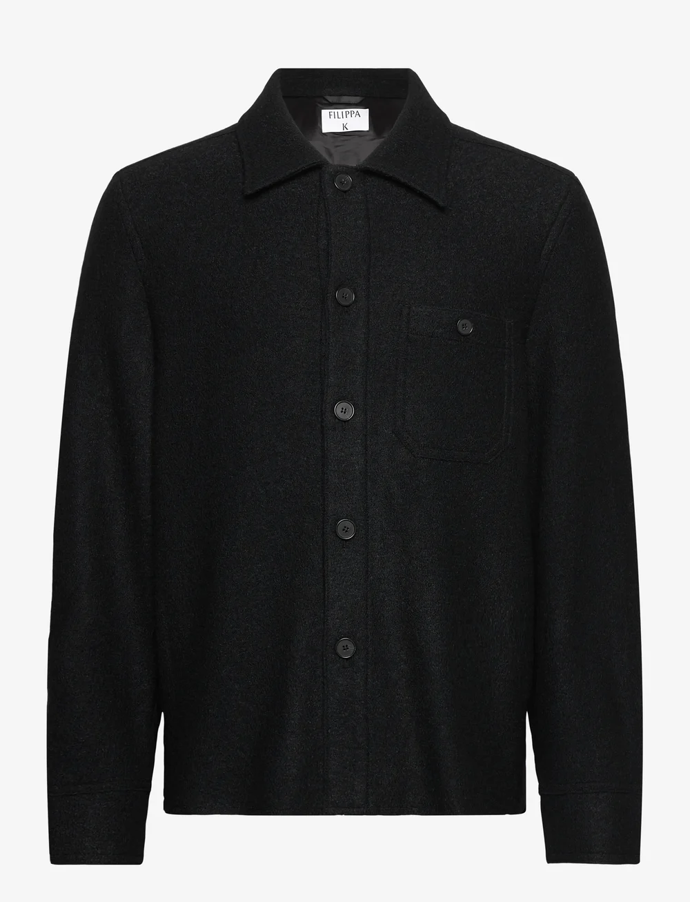 Filippa K - Boiled Wool Shirt Jacket - uldjakker - black - 0