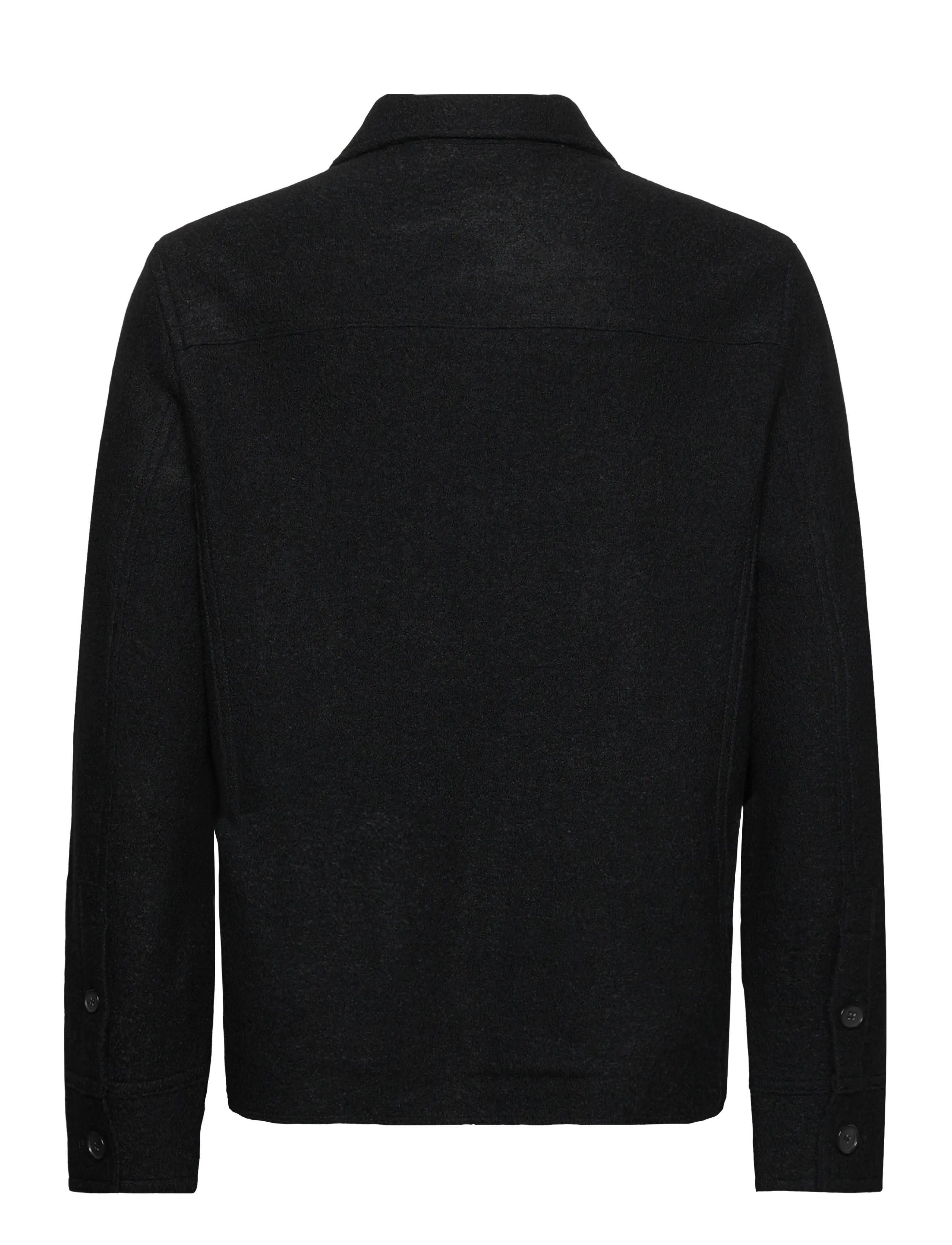 Filippa K - Boiled Wool Shirt Jacket - jacken - black - 1