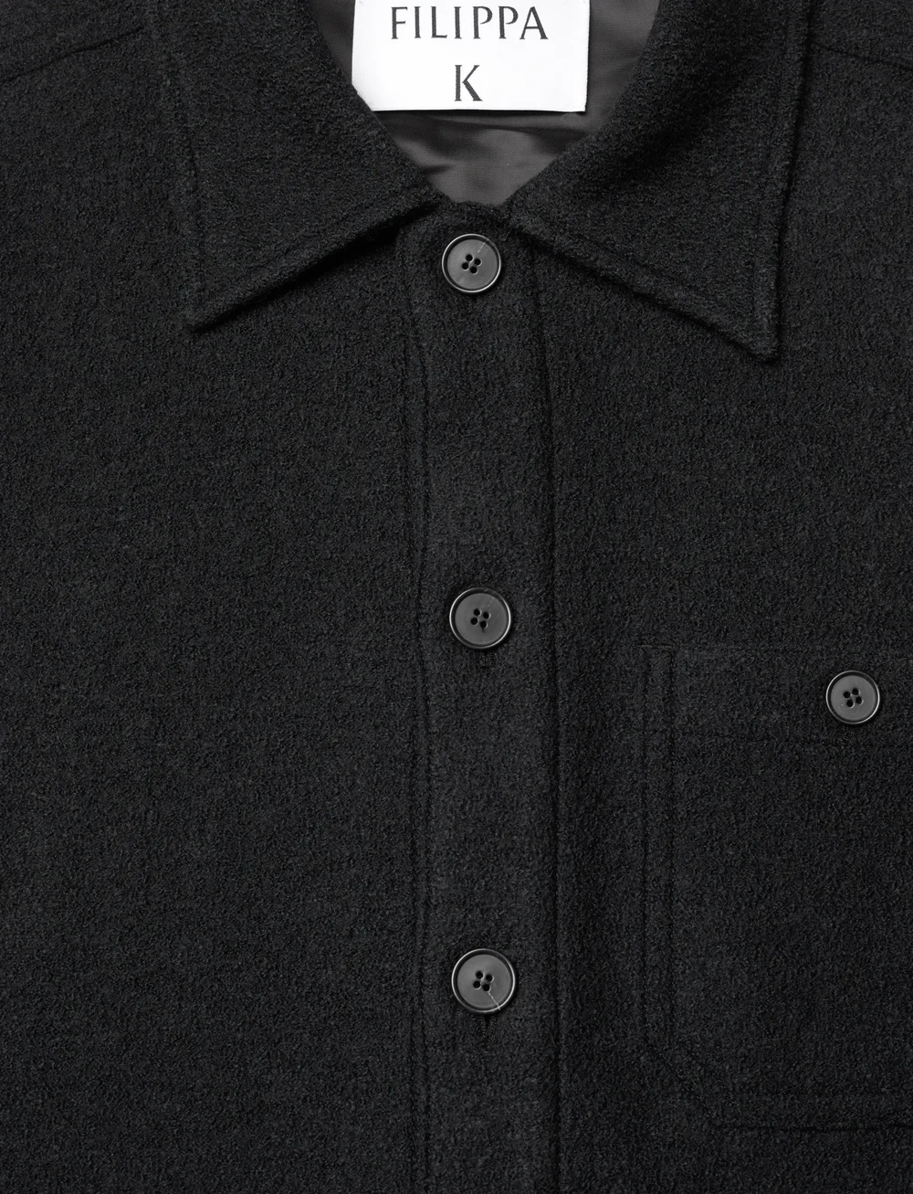 Filippa K - Boiled Wool Shirt Jacket - uldjakker - black - 2