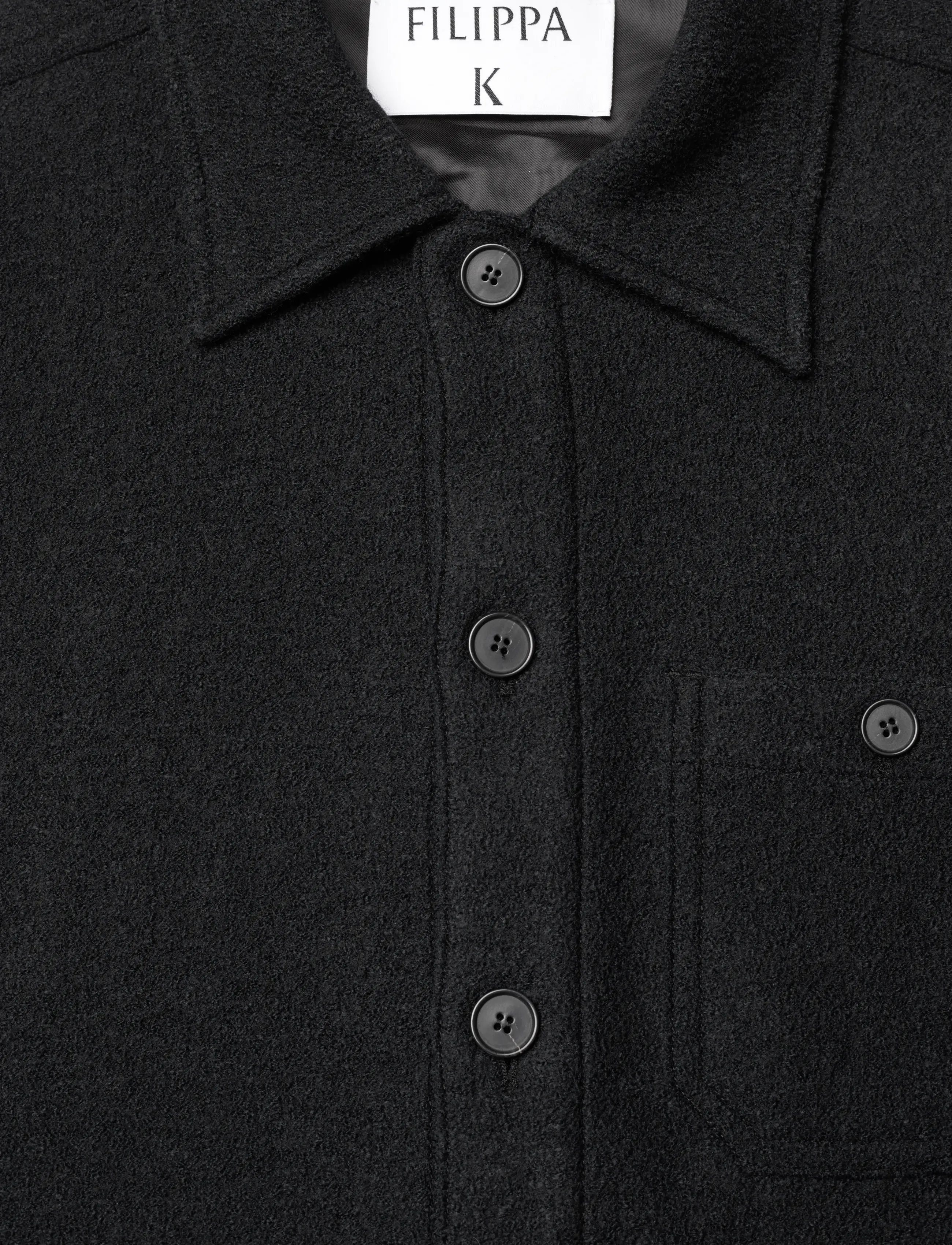 Filippa K - Boiled Wool Shirt Jacket - jacken & mäntel - black - 2