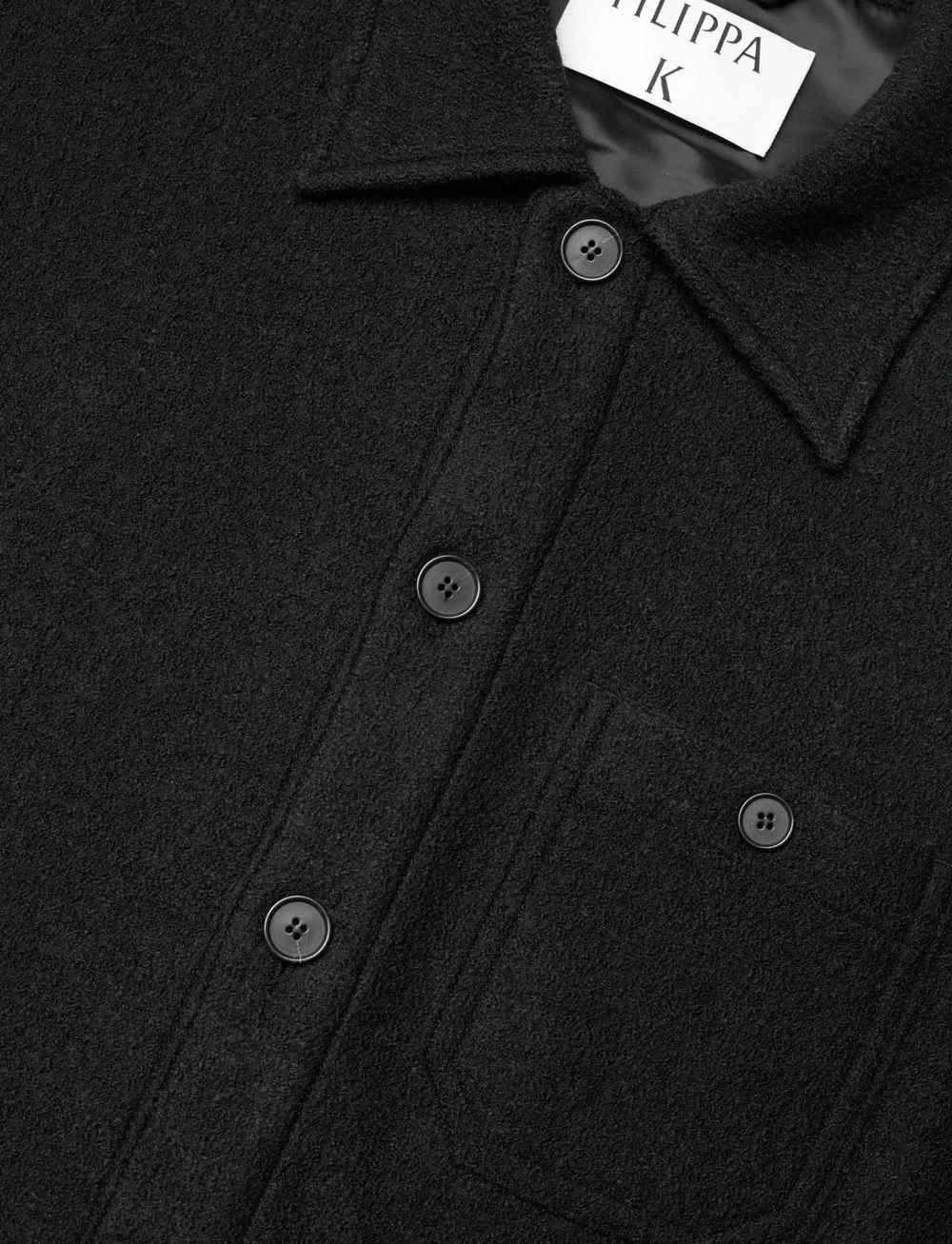 Filippa K - Boiled Wool Shirt Jacket - uldjakker - black - 3