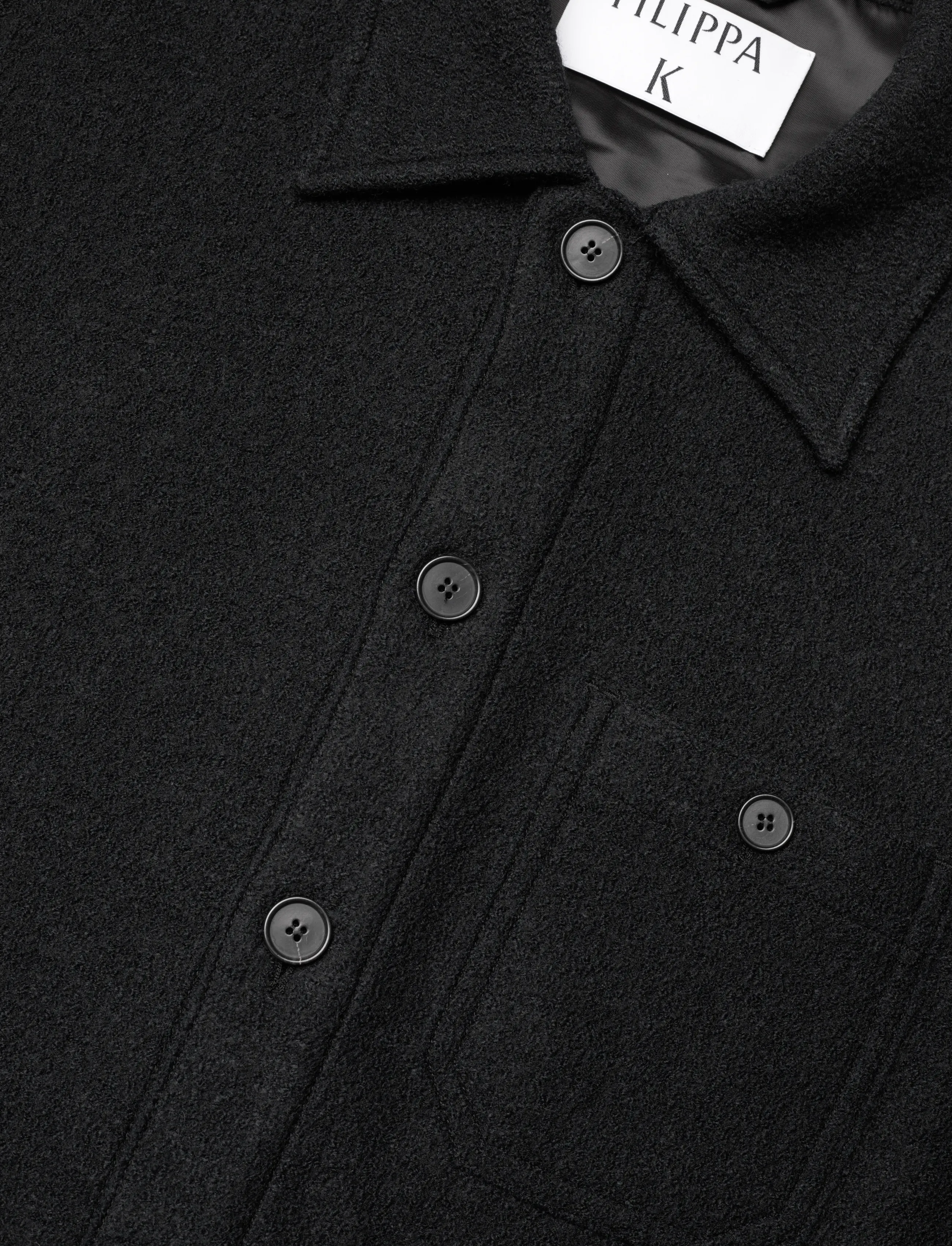 Filippa K - Boiled Wool Shirt Jacket - jacken & mäntel - black - 3