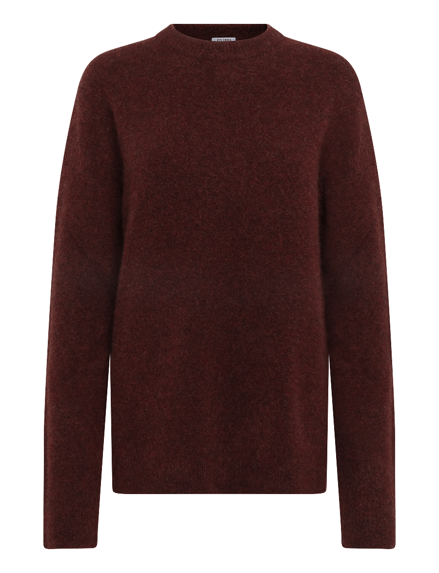 Filippa K - Wool Yak Sweater - knitted round necks - burgundy - 1