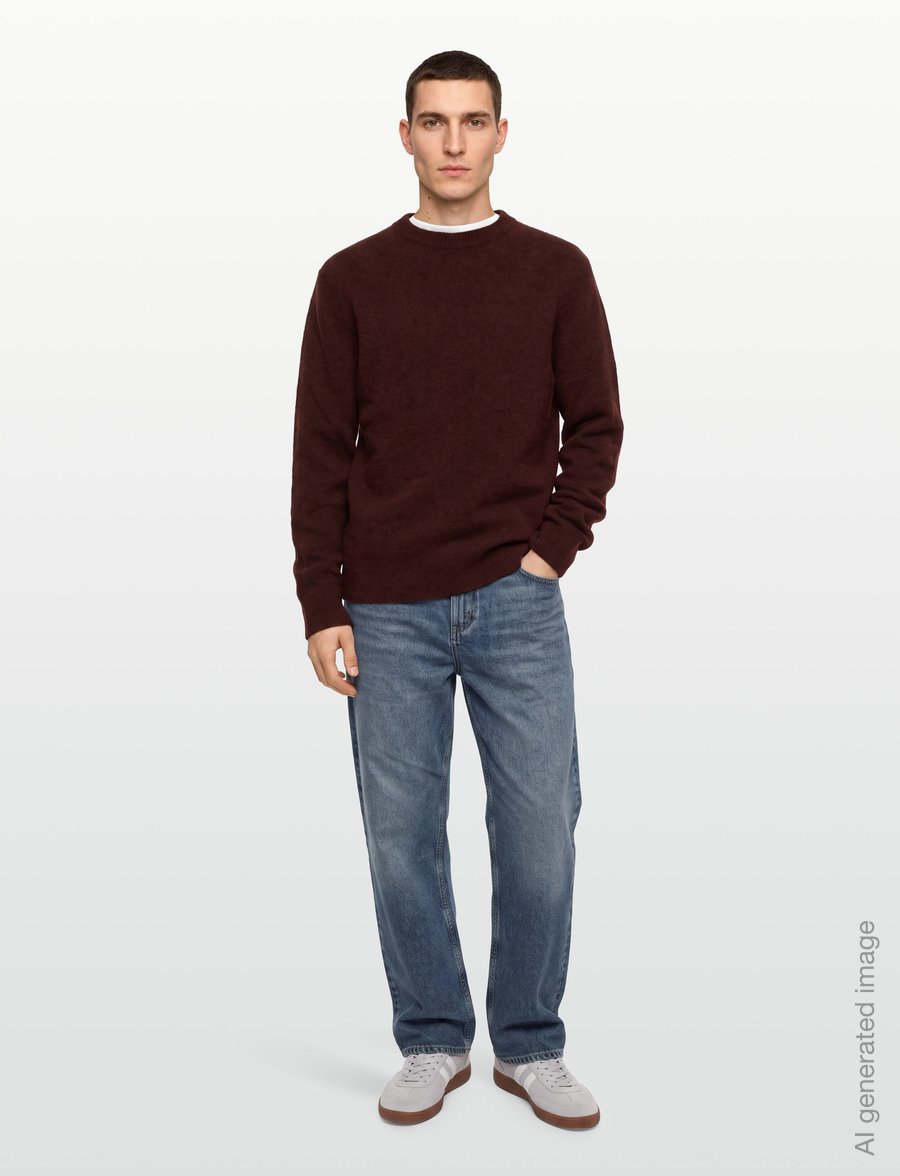 Filippa K - Wool Yak Sweater - knitted round necks - burgundy - 0