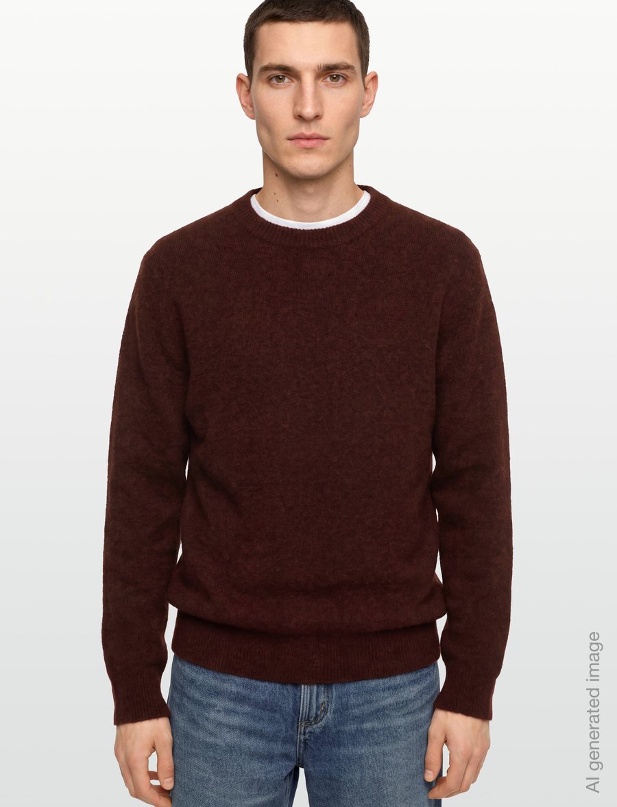 Filippa K - Wool Yak Sweater - knitted round necks - burgundy - 3
