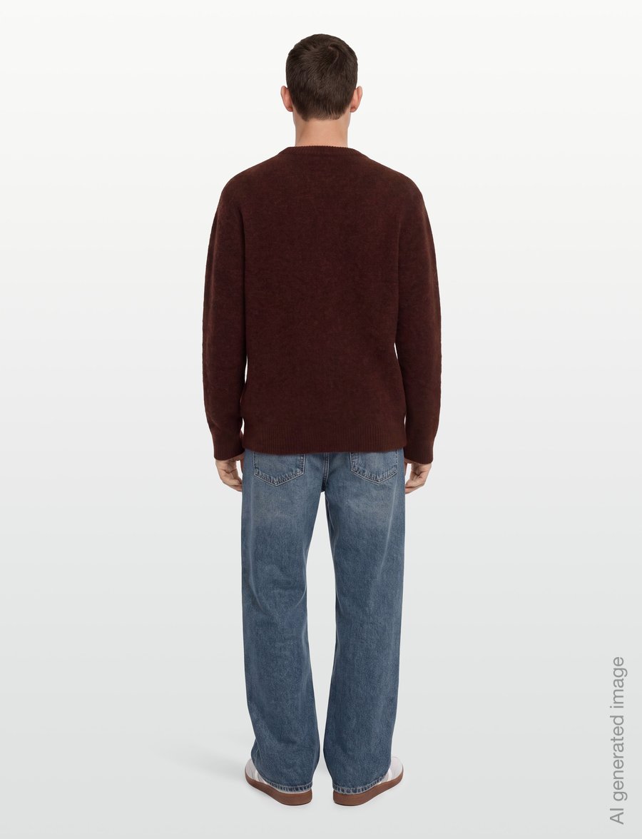 Filippa K - Wool Yak Sweater - knitted round necks - burgundy - 4