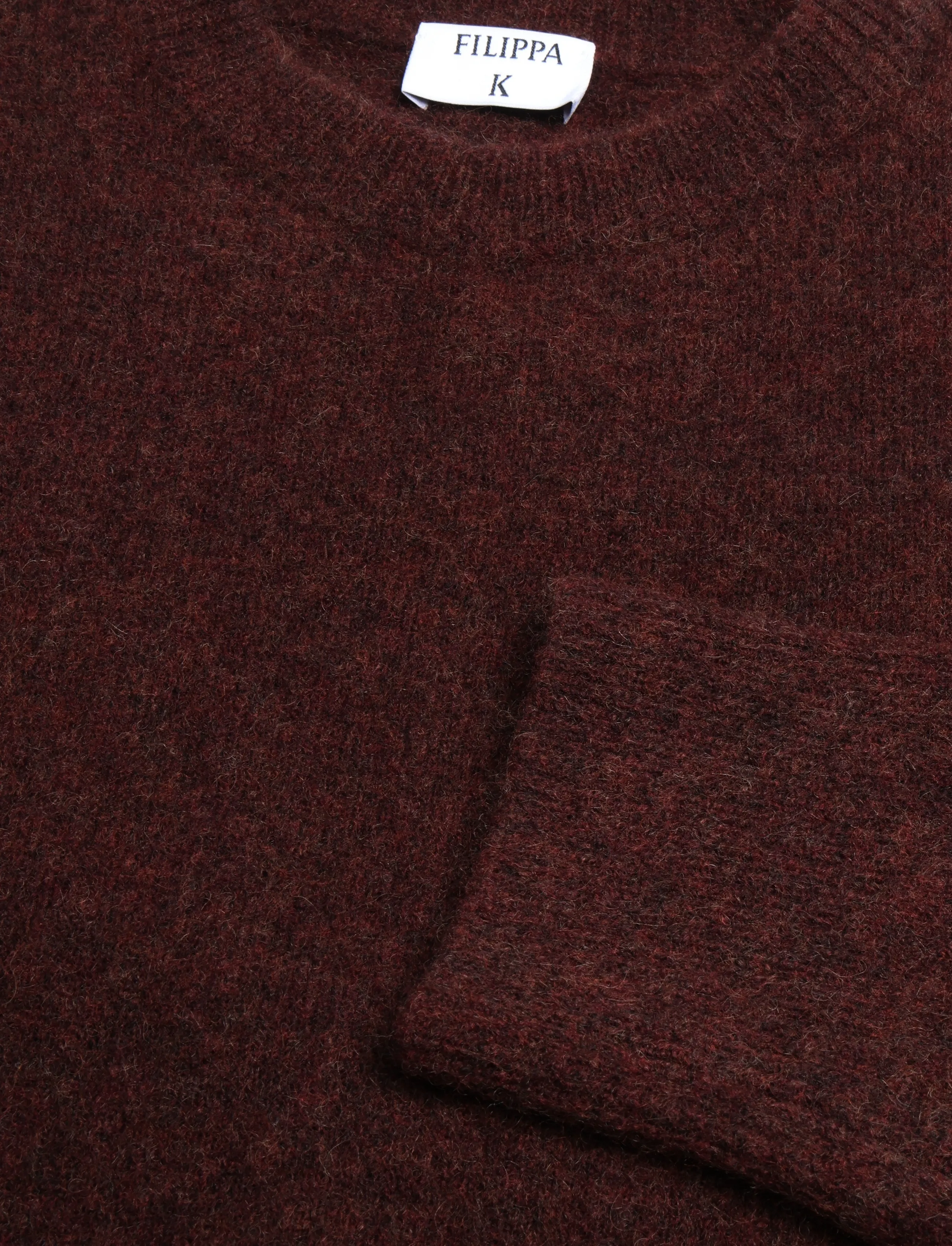 Filippa K - Wool Yak Sweater - knitted round necks - burgundy - 5