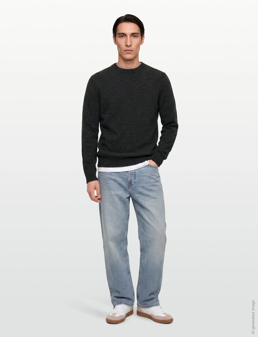 Filippa K - Wool Yak Sweater - rundhals - charcoal melange - 0