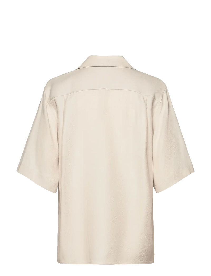 Filippa K - Draped Twill Shirt - kurzärmlige hemden - ivory - 1
