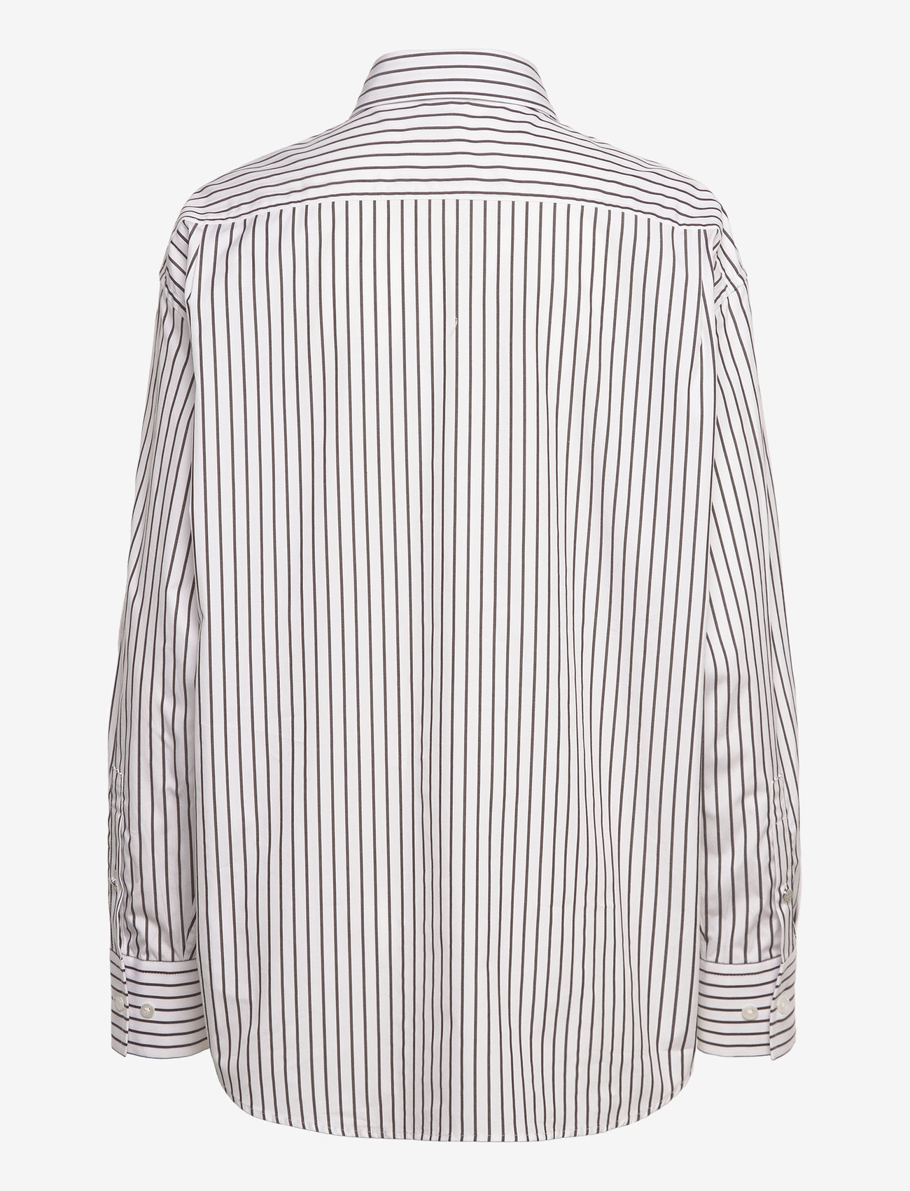 Filippa K - Classic Stripe Shirt - långärmade skjortor - coffee/whi - 1
