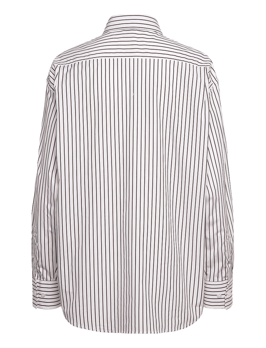 Filippa K - Classic Stripe Shirt - coffee/whi - 1