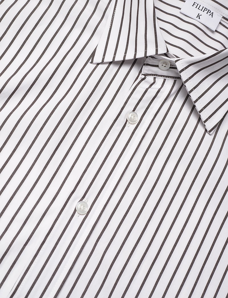 Filippa K - Classic Stripe Shirt - långärmade skjortor - coffee/whi - 2