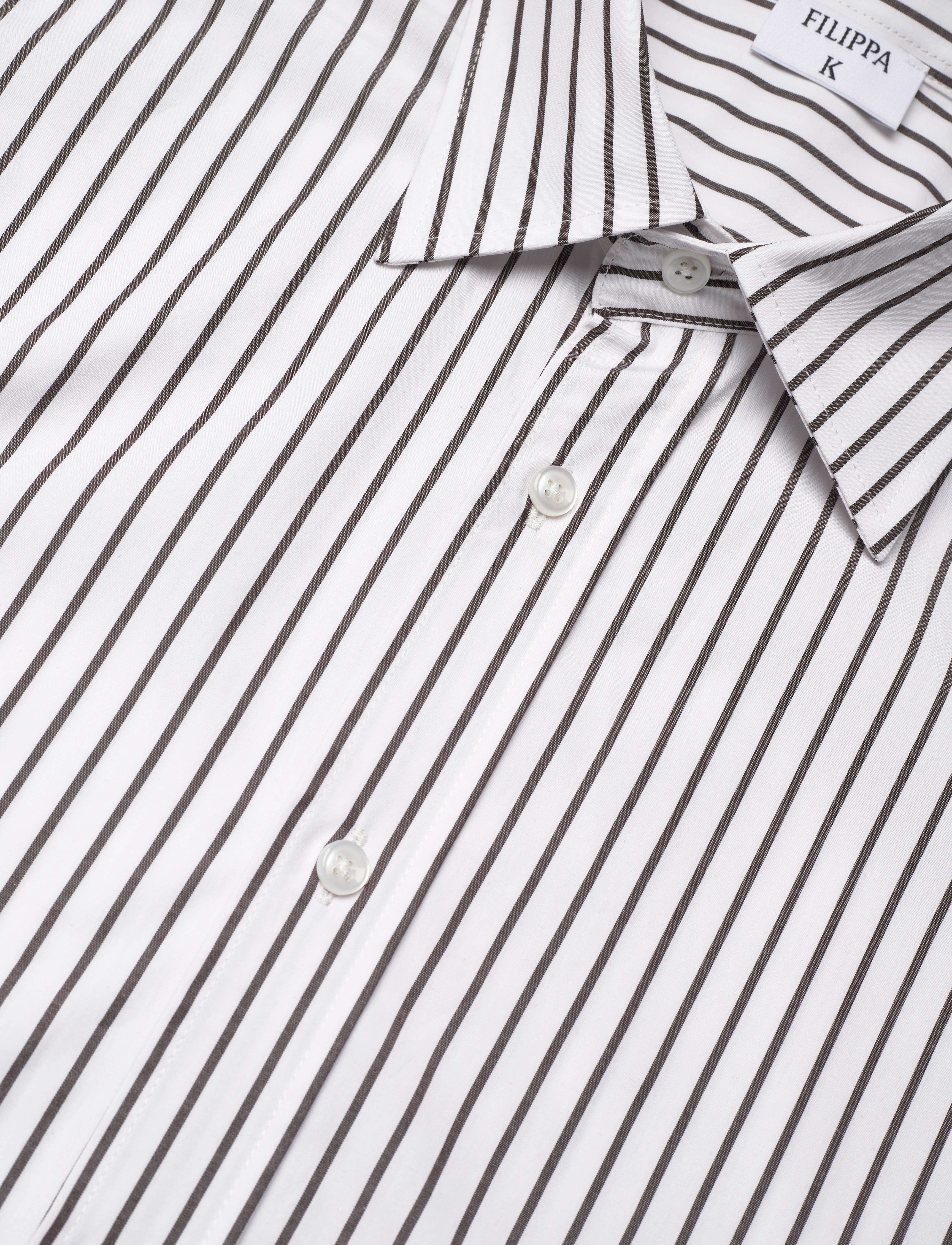 Filippa K - Classic Stripe Shirt - langærmede skjorter - coffee/whi - 2