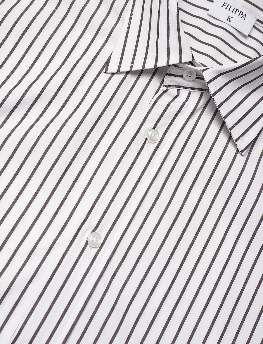 Filippa K - Classic Stripe Shirt - coffee/whi - 2