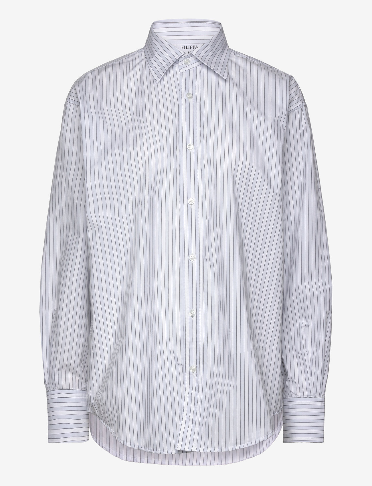Filippa K - Classic Stripe Shirt - langærmede skjorter - ice blue/w - 0
