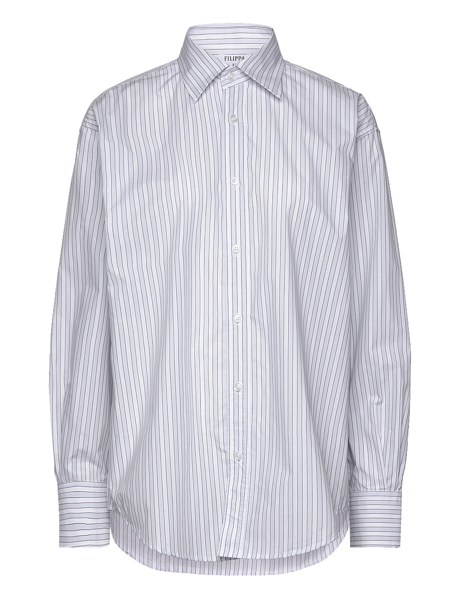Filippa K - Classic Stripe Shirt - pikkade varrukatega särgid - ice blue/w - 0