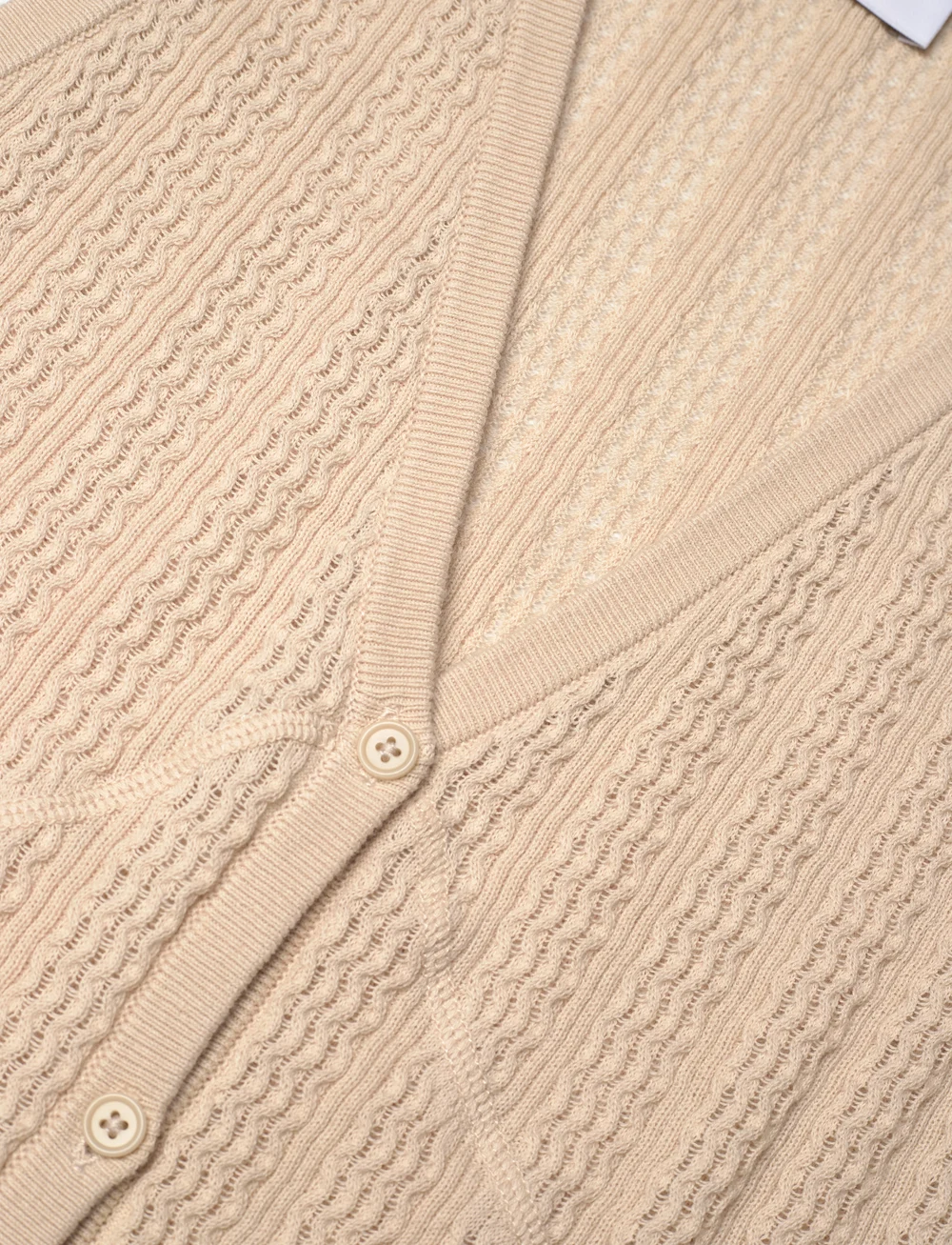 Filippa K - Buttoned Lace Knit Dress - sommarklänningar - light beig - 2