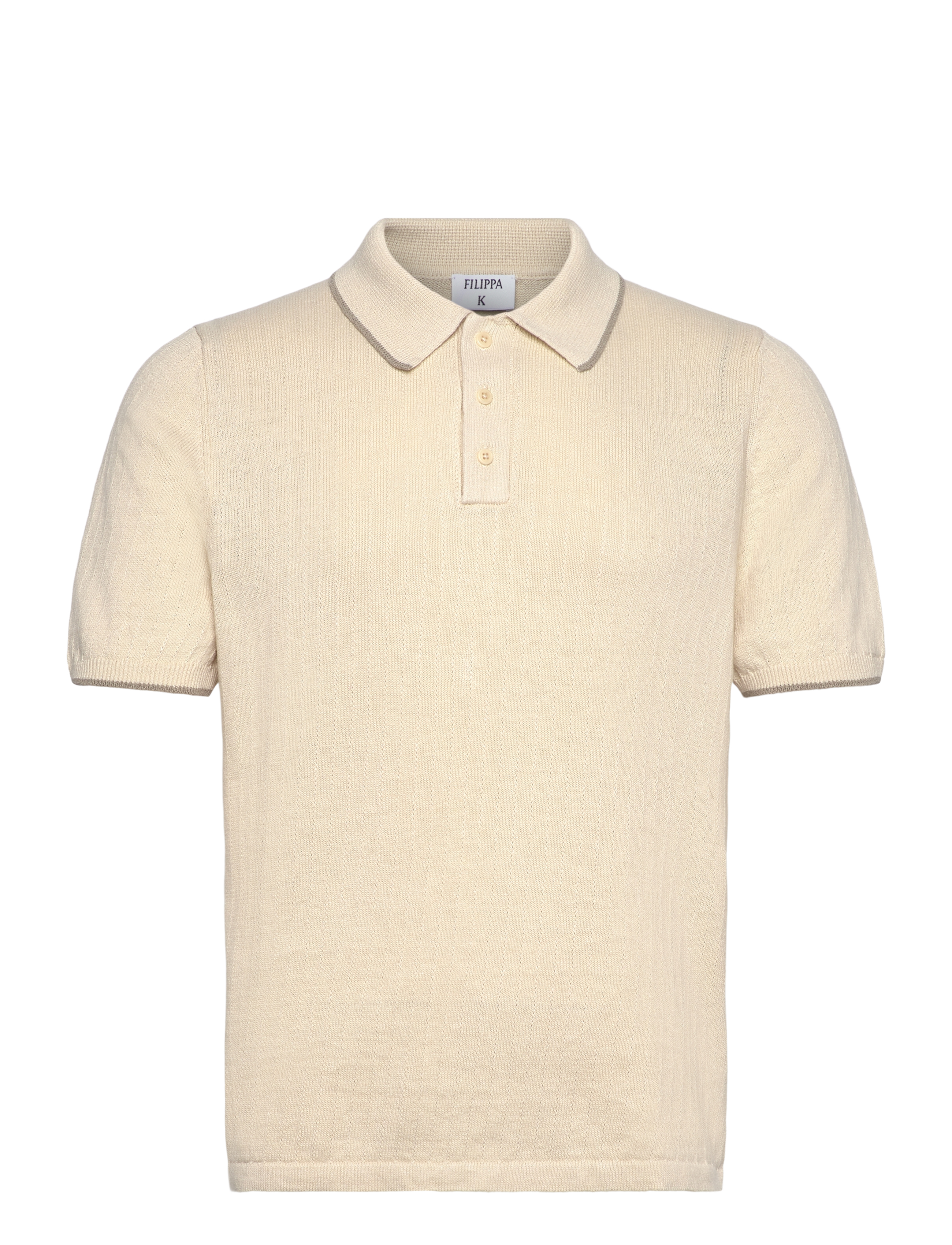 Filippa K - Linen Cotton Knit Polo - cream whit - 0