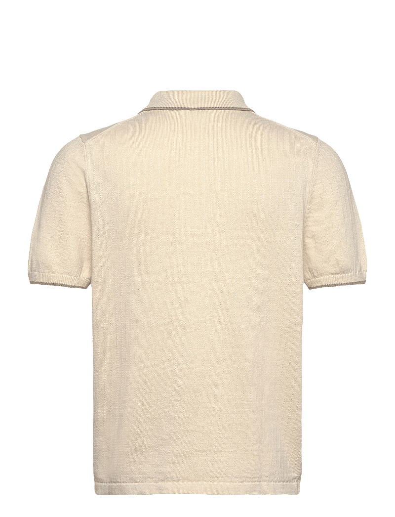 Filippa K - Linen Cotton Knit Polo - neulotut poolot - cream whit - 1