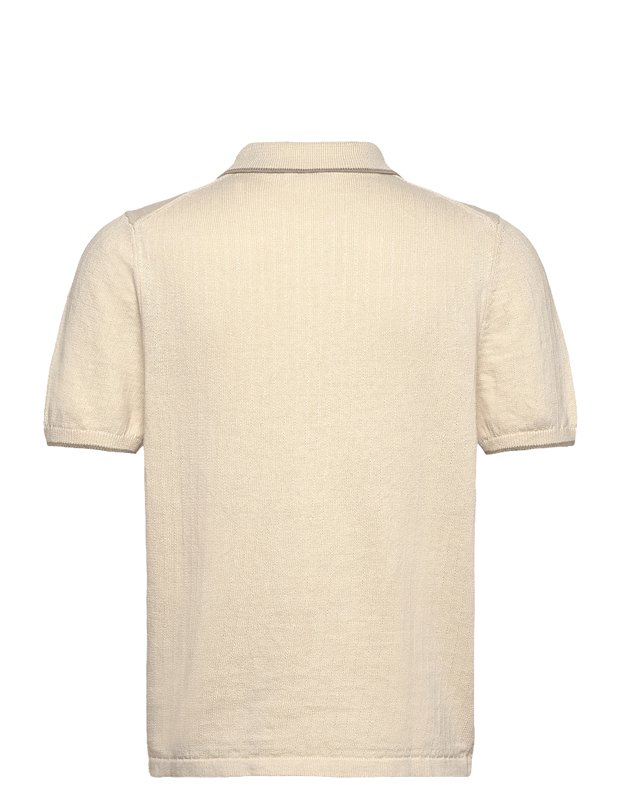Filippa K - Linen Cotton Knit Polo - cream whit - 1