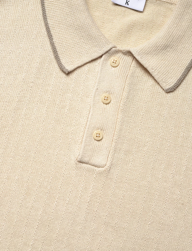 Filippa K - Linen Cotton Knit Polo - neulotut poolot - cream whit - 2