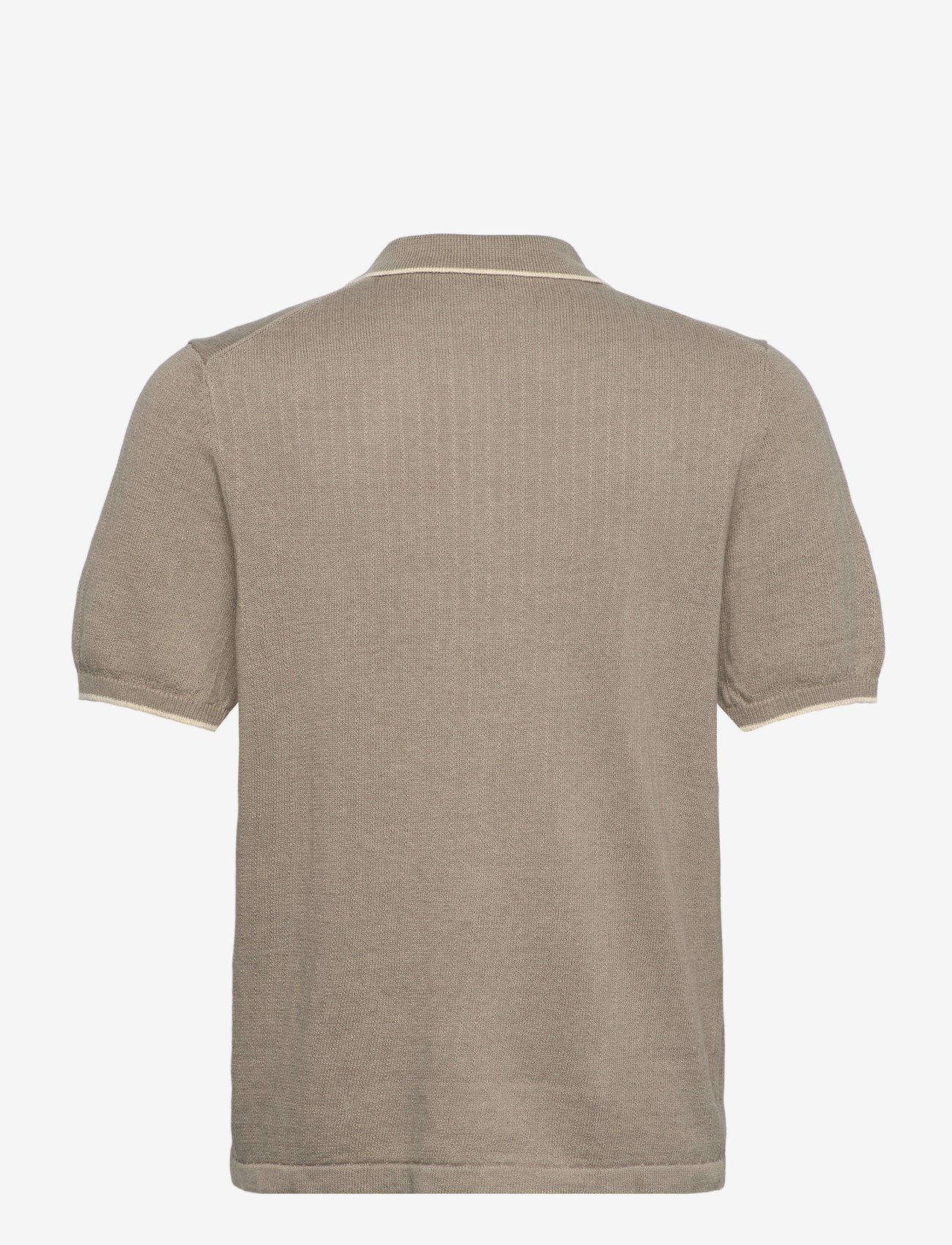 Filippa K - Linen Cotton Knit Polo - dzianinowe bluzki polo - moss grey - 1