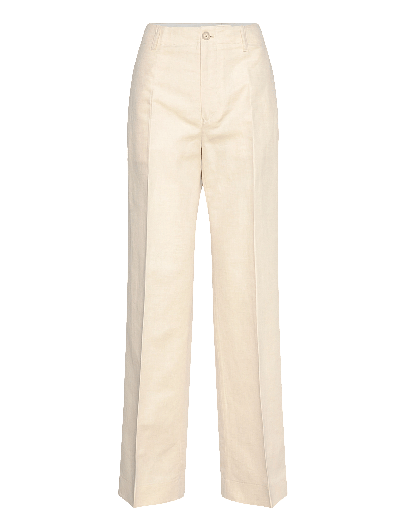 Filippa K - Relaxed Straight Cotton Linen - linnebyxor - cream whit - 0