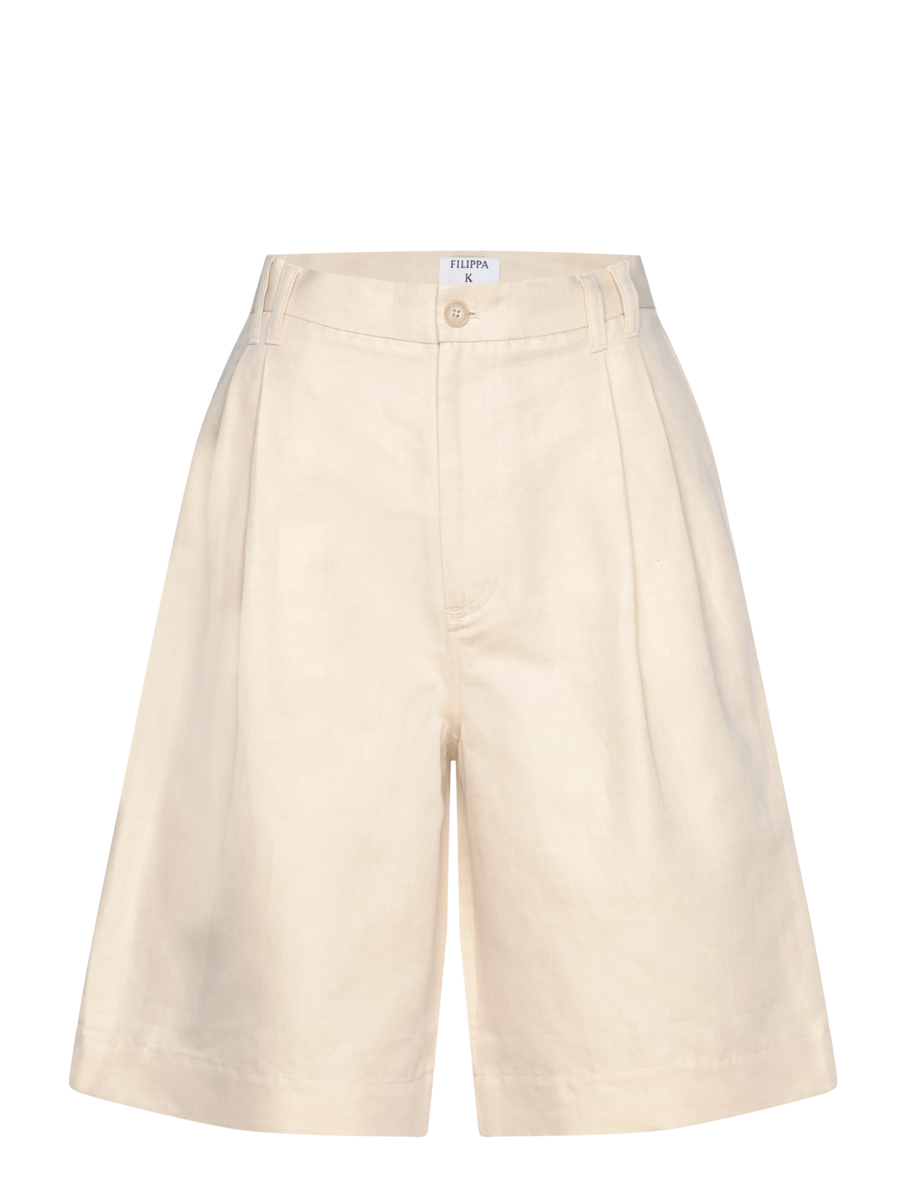 Filippa K Relaxed Pleated Cotton Linen S - Leinen-Shorts - CREAM WHIT / cream