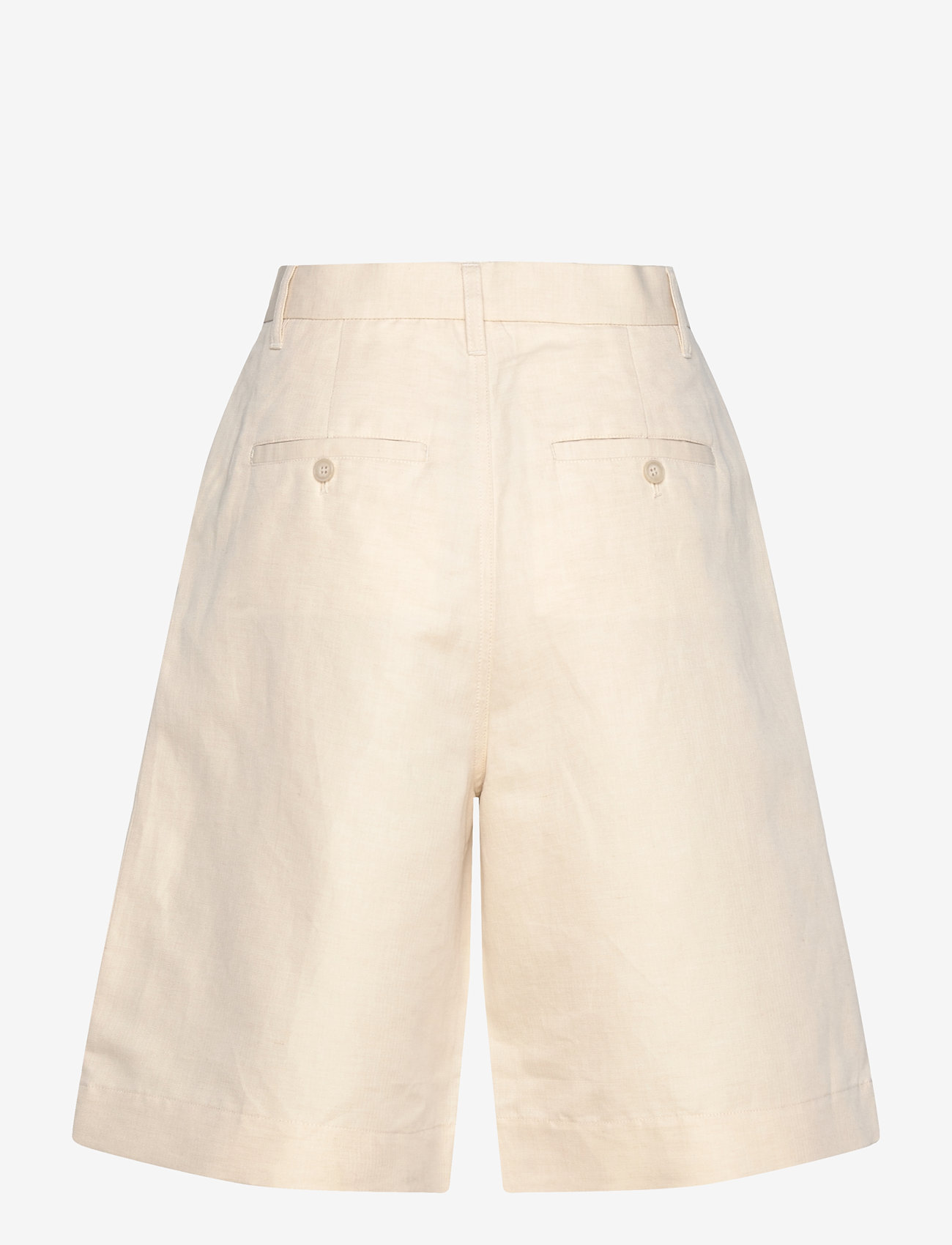 Filippa K - Relaxed Pleated Cotton Linen S - leinen-shorts - cream whit - 1