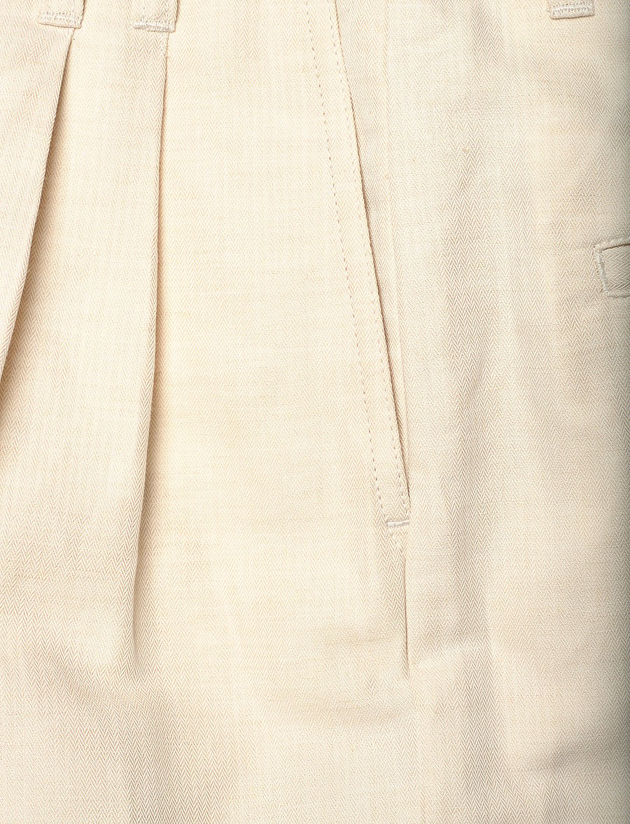 Filippa K - Relaxed Pleated Cotton Linen S - linased lühikesed püksid - cream whit - 2