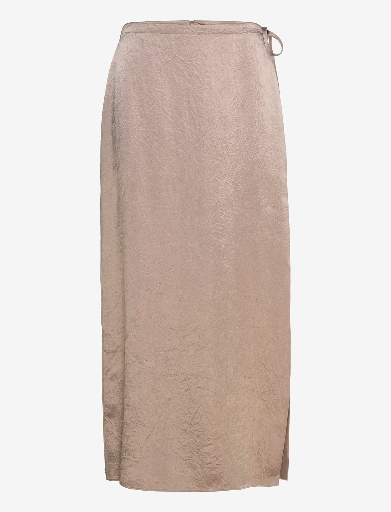 Filippa K - Crinkled Pencil Skirt - satinnederdele - dark taupe - 0