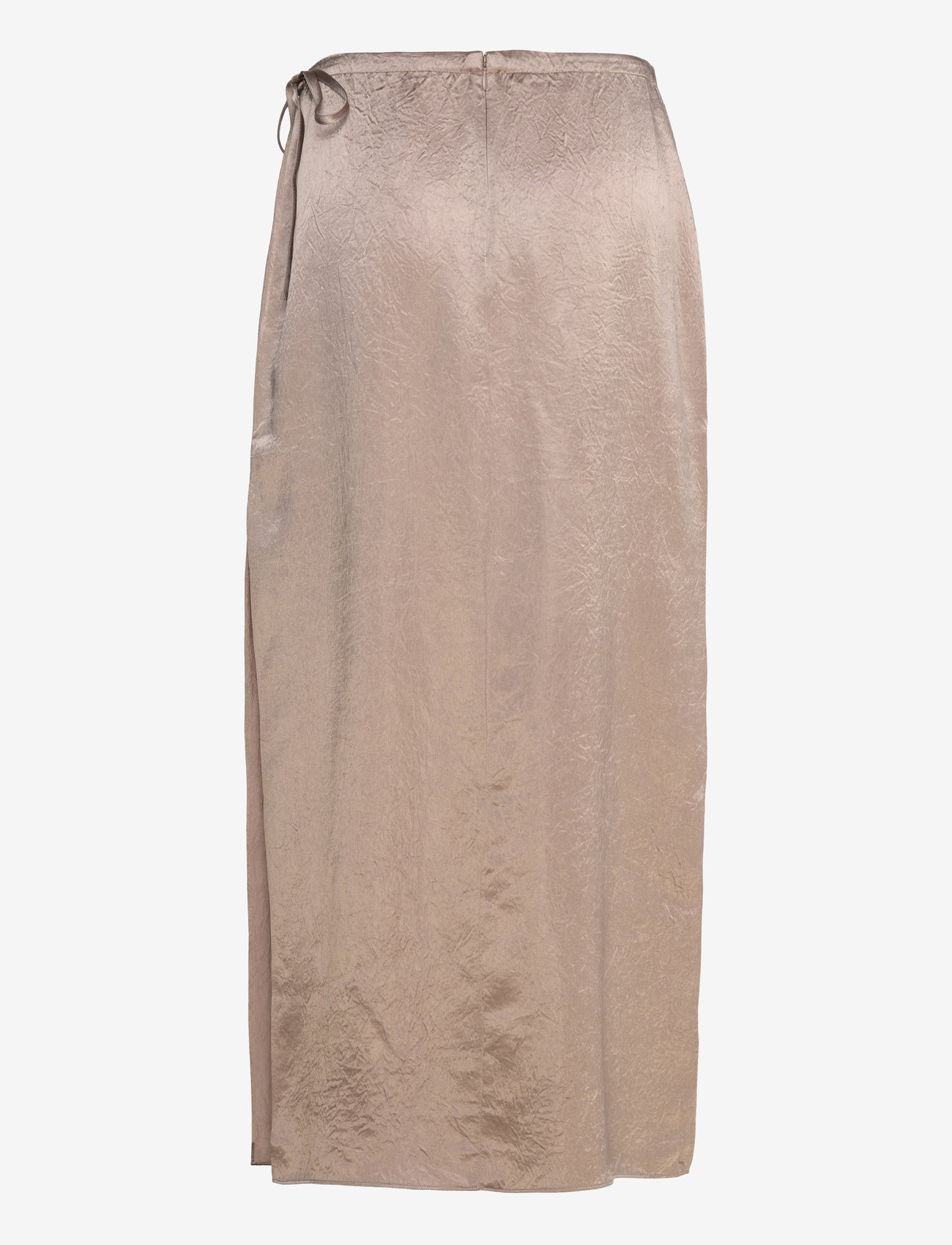 Filippa K - Crinkled Pencil Skirt - satinnederdele - dark taupe - 1