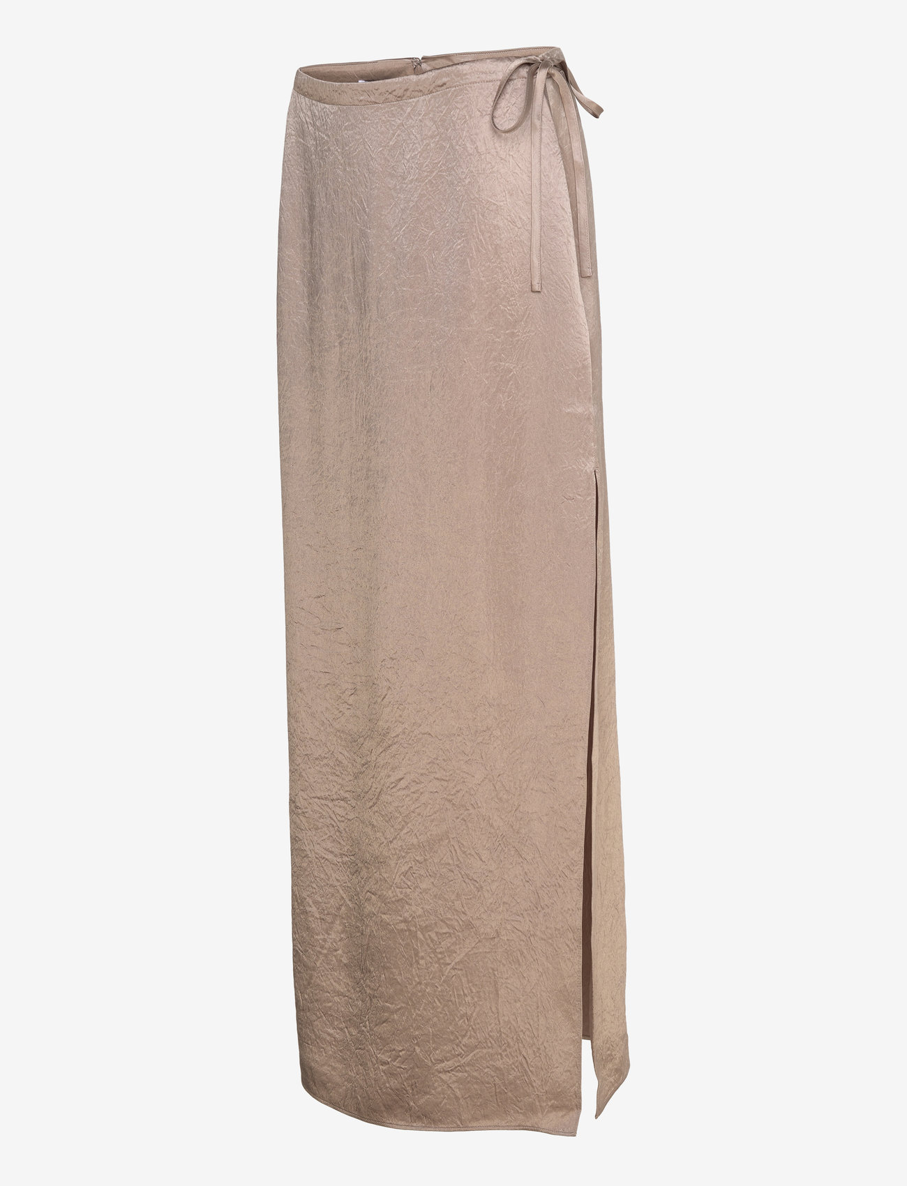Filippa K - Crinkled Pencil Skirt - satinnederdele - dark taupe - 2