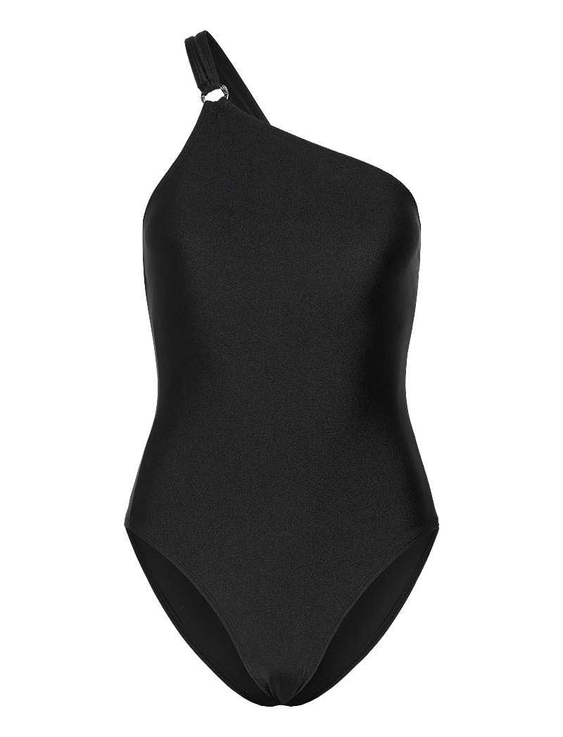 Filippa K - Asymmetric Shimmer Swimsuit - baddräkter - black - 0